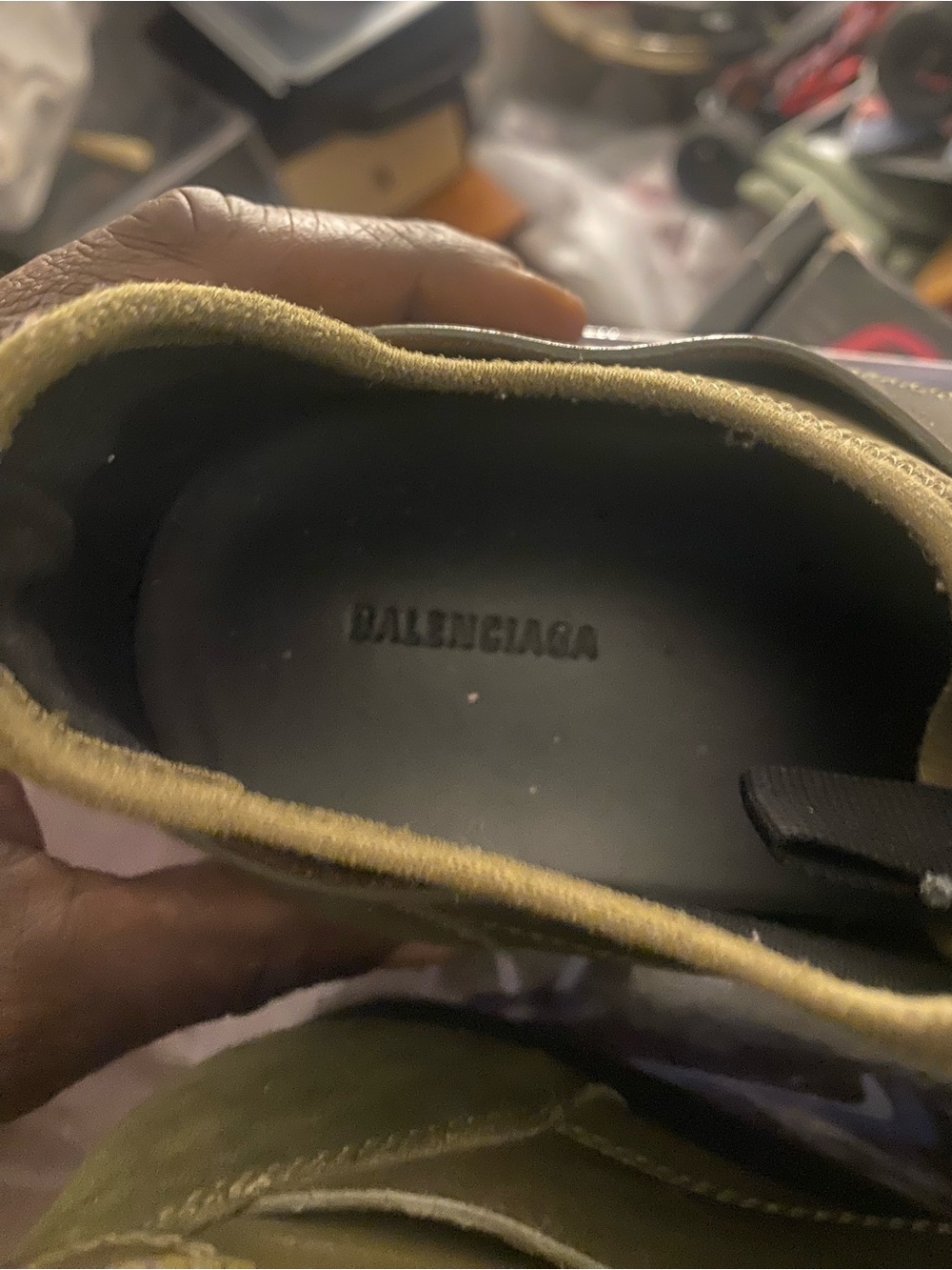 Balenciaga Men's Olive Green Athletic Sneaker